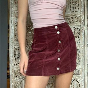 Brandy Melville maroon button up skirt